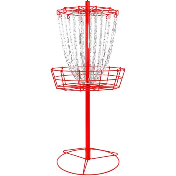 red disc golf basket chain
